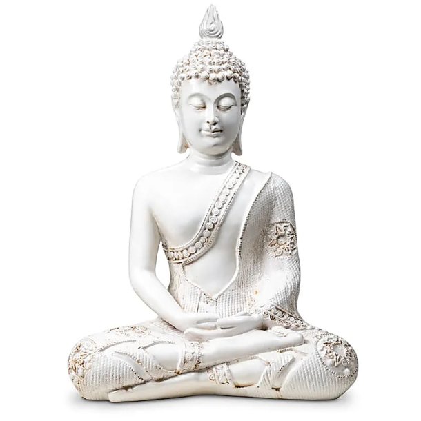 Hvid Mediterende Buddha