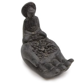 Buddha r�gelsesholder med h�nd � sort