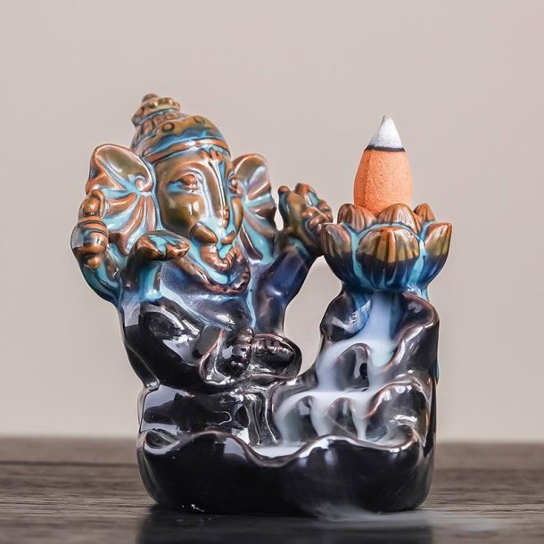 Keramisk Ganesha backflow-r�gelsesbr�nder