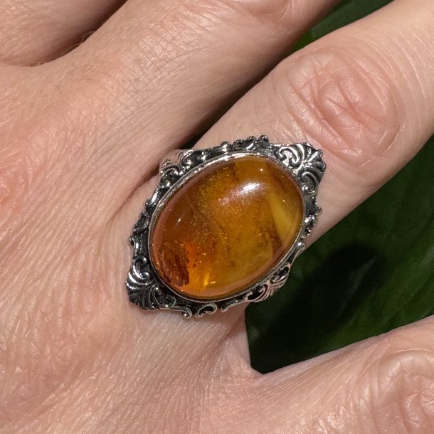 Rav fingerring fors�lvet