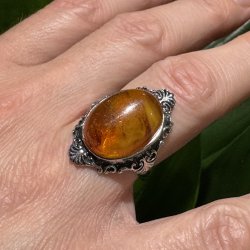 Rav fingerring fors�lvet