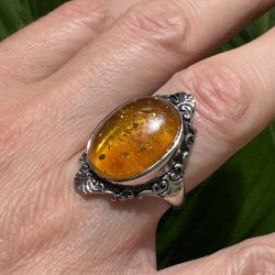 Rav fingerring fors�lvet