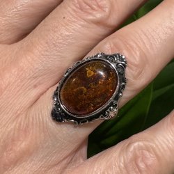 Rav fingerring fors�lvet