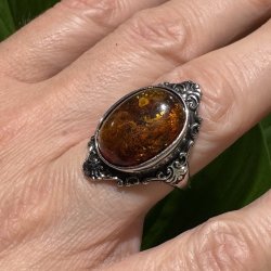 Rav fingerring fors�lvet