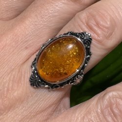 Rav fingerring fors�lvet