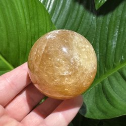 Orange calcit kugle 61mm