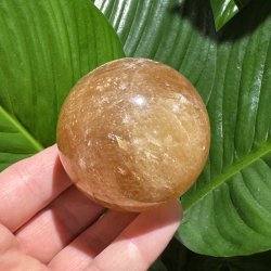 Orange calcit kugle 61mm