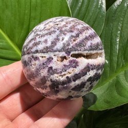 Zebra fluorit kugle 65mm