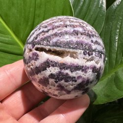 Zebra fluorit kugle 65mm