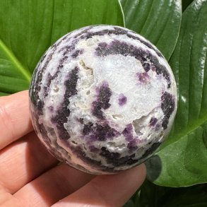 Zebra fluorit kugle 65mm