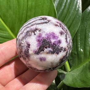 Zebra fluorit kugle 59mm