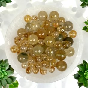 Guldrutil kvarts perler