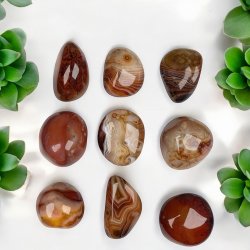 Stribet madagaskar agat lommesten