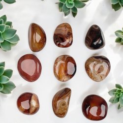 Stribet madagaskar agat lommesten