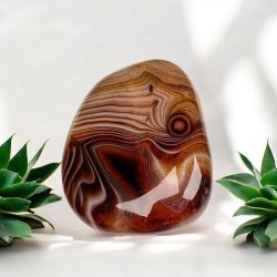 Stribet madagaskar agat lommesten