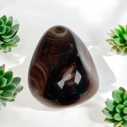 Stribet madagaskar agat lommesten