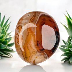 Stribet madagaskar agat lommesten