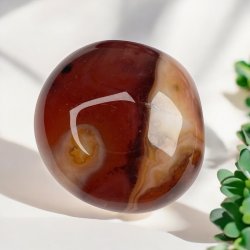 Stribet madagaskar agat lommesten