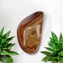 Stribet madagaskar agat lommesten