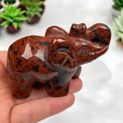 Mahogni obsidian elefant