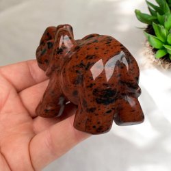 Mahogni obsidian elefant