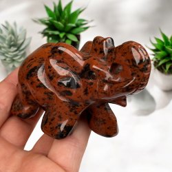 Mahogni obsidian elefant