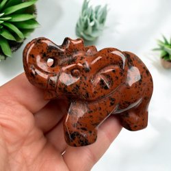 Mahogni obsidian elefant