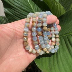 Akvatin lemurie calcit armb�nd 8mm