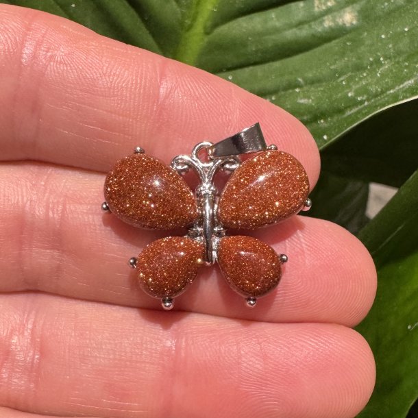 Guldsten sommerfugl vedh�ng