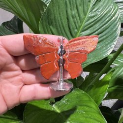 R�d jaspis sommerfugl st�ende p� fod