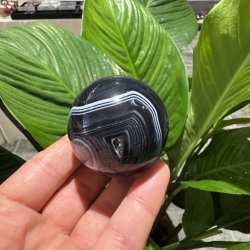 Sort agat kugle 54 mm