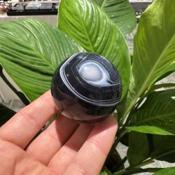 Sort agat kugle 54 mm