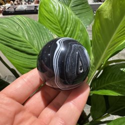 Sort agat kugle 54 mm