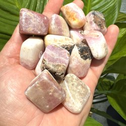 Pink aragonit lommesten xl