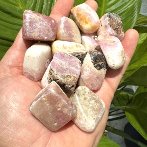 Pink aragonit lommesten xl