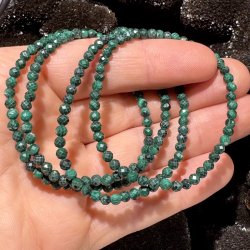 Malakit armbnd diamant slebet