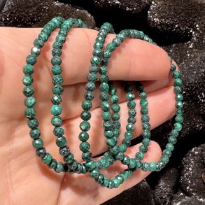 Malakit armbnd diamant slebet