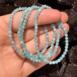 Amazonit armbnd diamant slebet