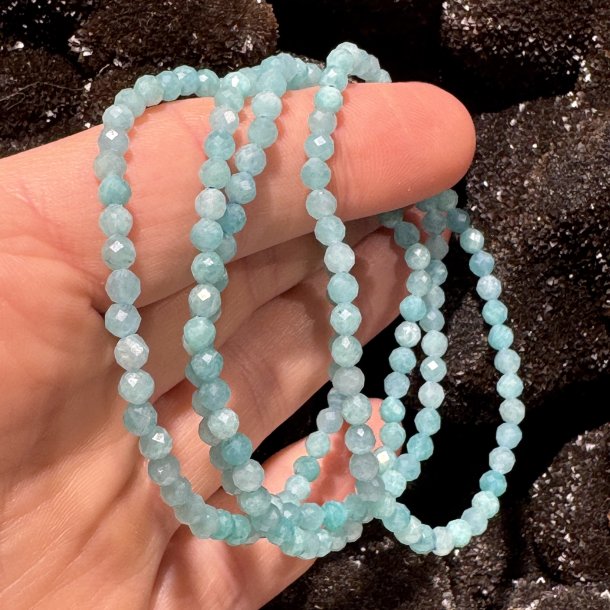 Amazonit armbnd diamant slebet