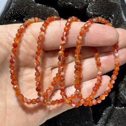 Karneol armbnd diamant slebet