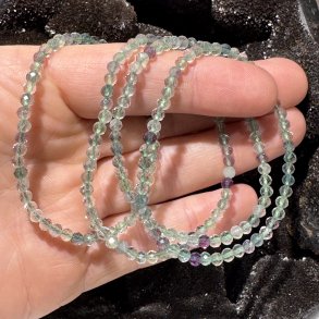 Fluorit armbnd diamant slebet