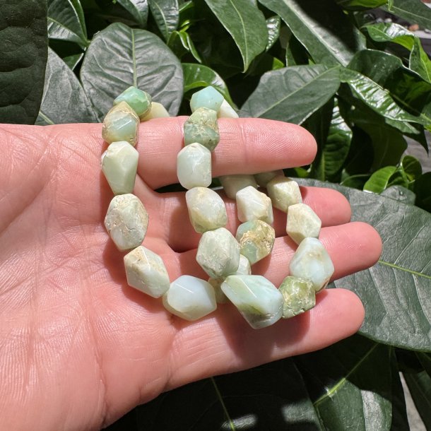 Chrysopras armb�nd facetslebet