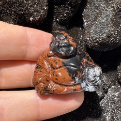 Mahogni obsidian buddha