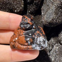 Mahogni obsidian buddha