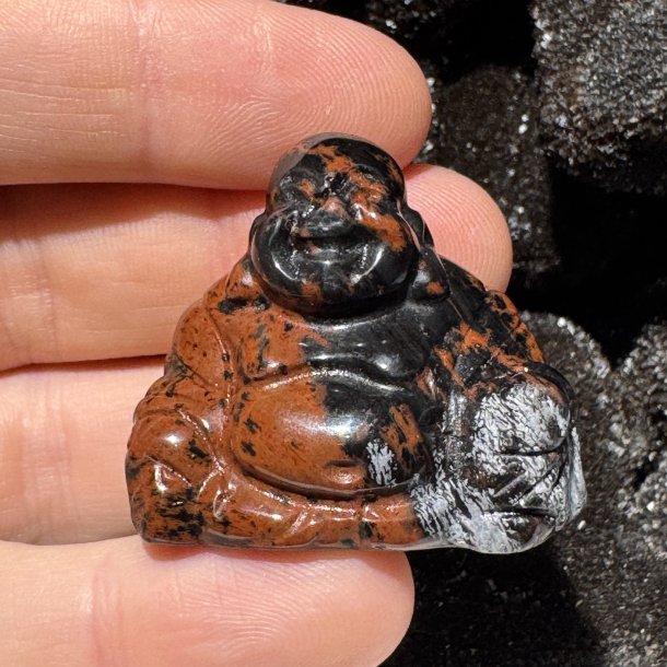 Mahogni obsidian buddha