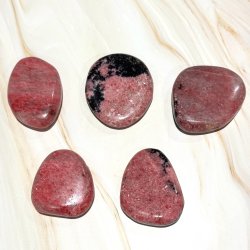 Rhodonit flad lommesten