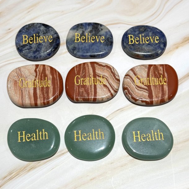 flade lommesten m. tekst