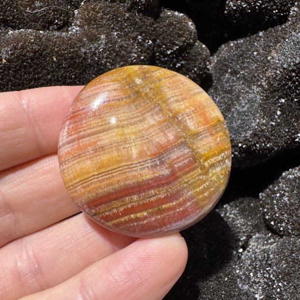 Fersken calcit flad jumbo