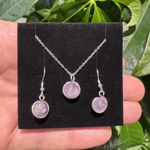 Lavendel ametyst smykkes�t h�ndlavet