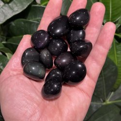 Regnbue obsidian lommesten